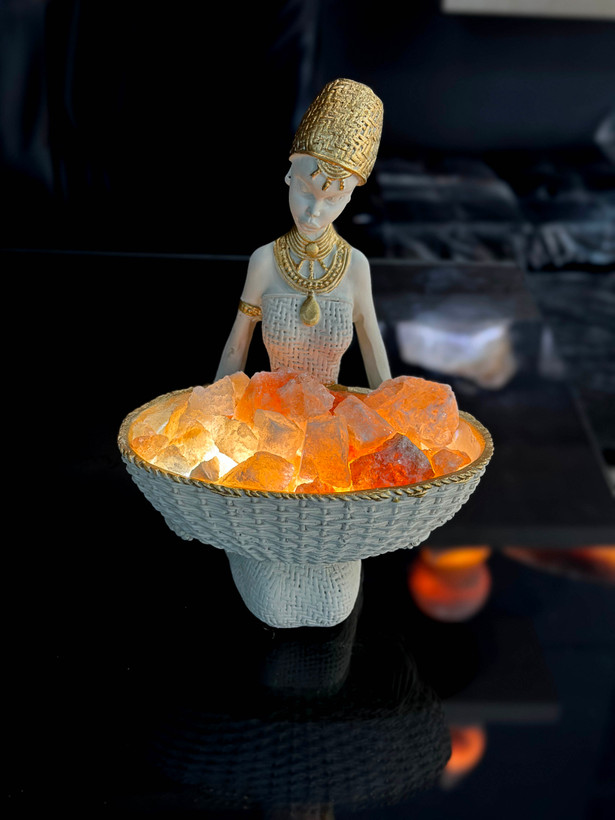 چراغ خواب نمک هیمالیا طرح زن مصری (آباژور)