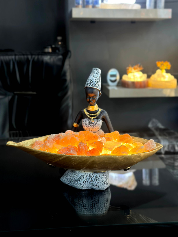 چراغ خواب نمک هیمالیا طرح زن آفریقایی (آباژور)