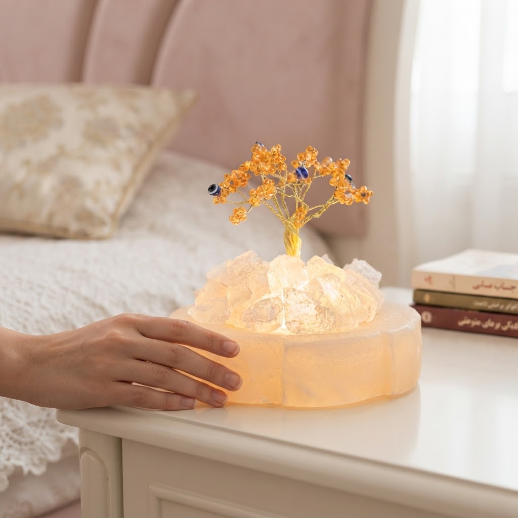 آباژور درختچه سنگ نمک طبیعی (چراغ خواب)