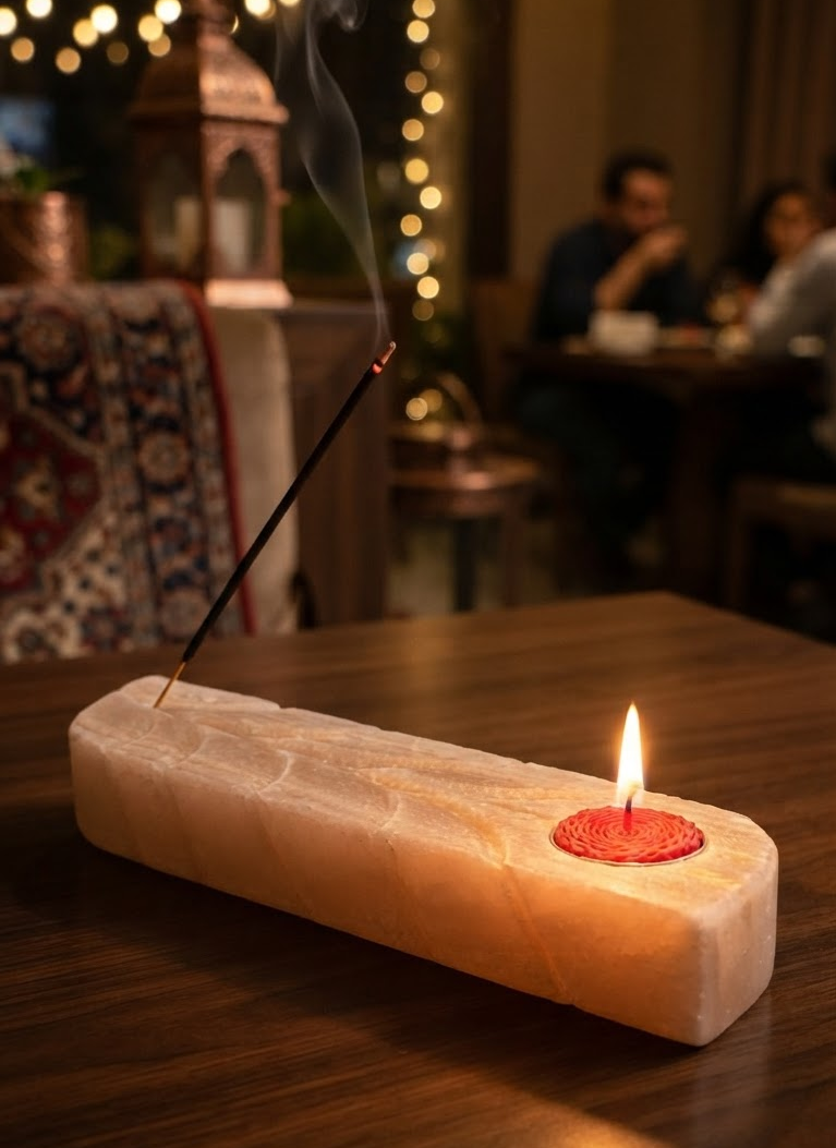 جا شمعی جا عودی سنگ نمک طبیعی